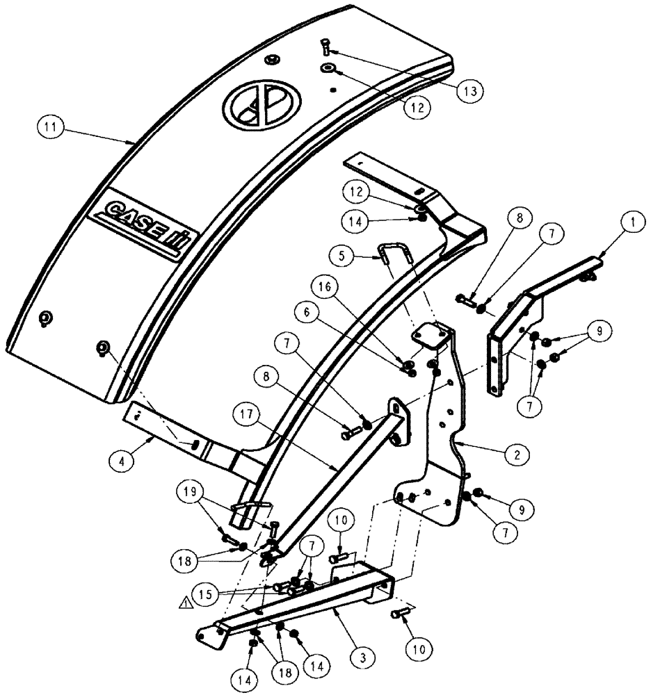 Схема запчастей Case IH SPX3310 - (11-006) - FENDER GROUP, L.H. REAR Options