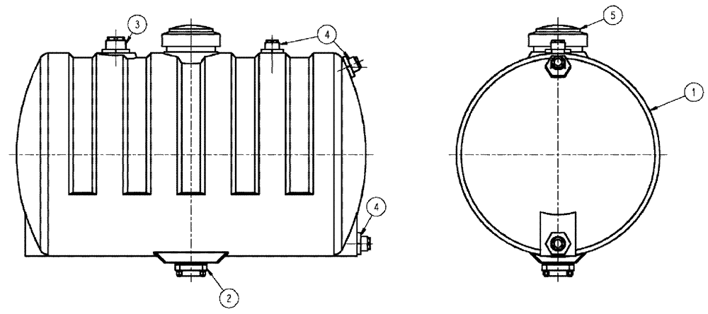 Схема запчастей Case IH SPX3310 - (09-054) - TANK, 55 GALLON, W/BULKHEADS Liquid Plumbing