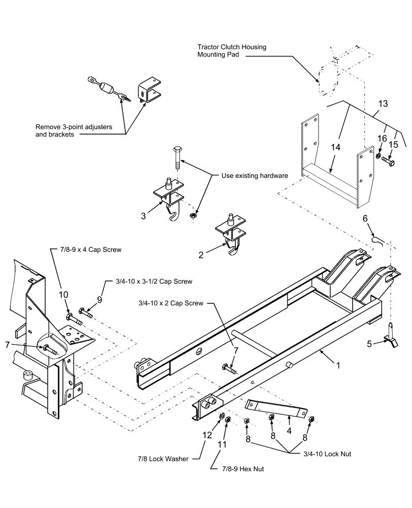 Схема запчастей Case IH 716524016 - (05) - SUBFRAME, 715651016 - DX21 & DX24 