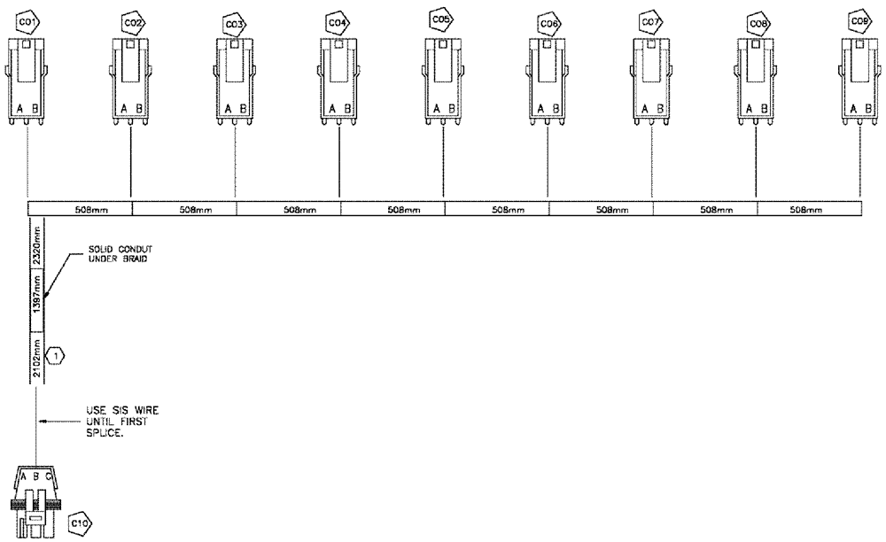 Схема запчастей Case IH 3185 - (12-024) - HARNESS, AIM COMMAND, 6 SECTION (06) - ELECTRICAL