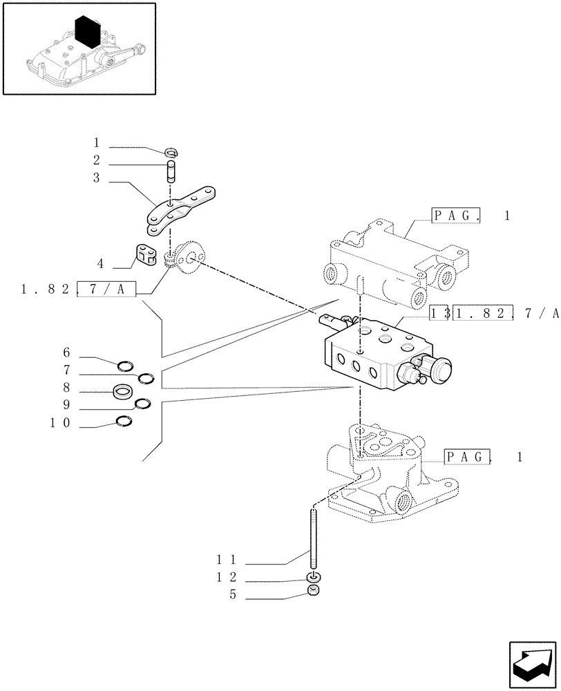 Схема запчастей Case IH JX1070C - (1.82.7/01[02]) - (VAR.126-127) ELECTRONIC LIFT - RINGS (07) - HYDRAULIC SYSTEM