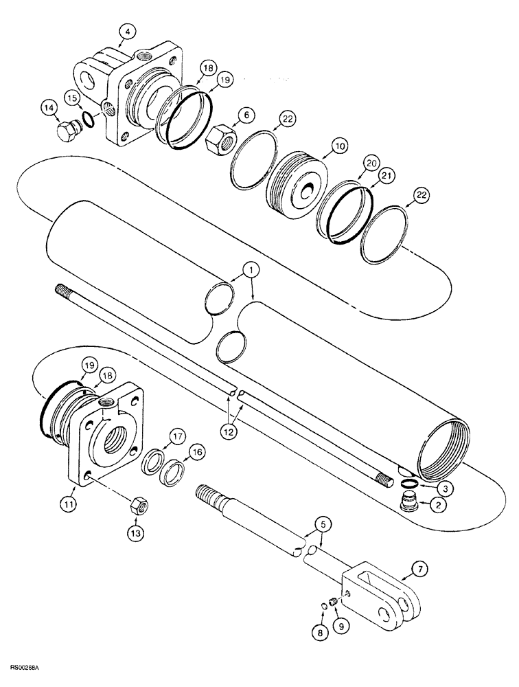 Схема запчастей Case IH 5700 - (8-040) - CYLINDER ASSEMBLY - 1282324C93, 3-1/2 ID X 8 INCH STROKE (08) - HYDRAULICS