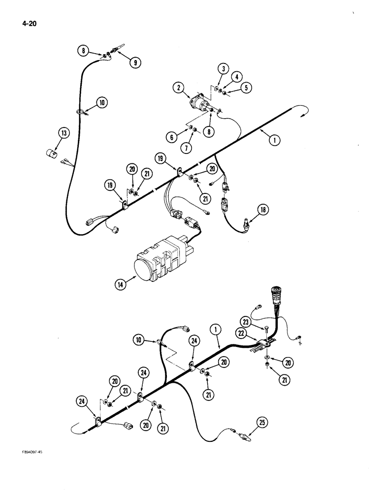 Схема запчастей Case IH 9150 - (4-20) - FRONT FRAME HARNESS (04) - ELECTRICAL SYSTEMS