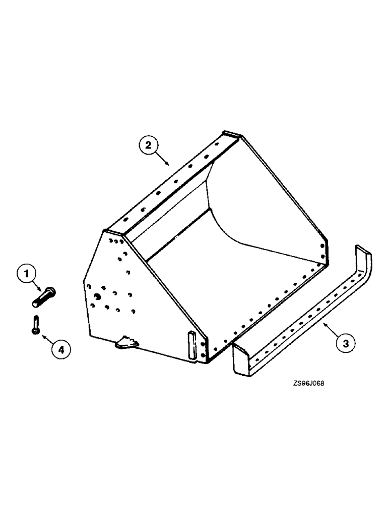 Схема запчастей Case IH 1850 - (7-16) - MATERIAL BUCKET, WITH WELDED MOUNTING BRACKETS 