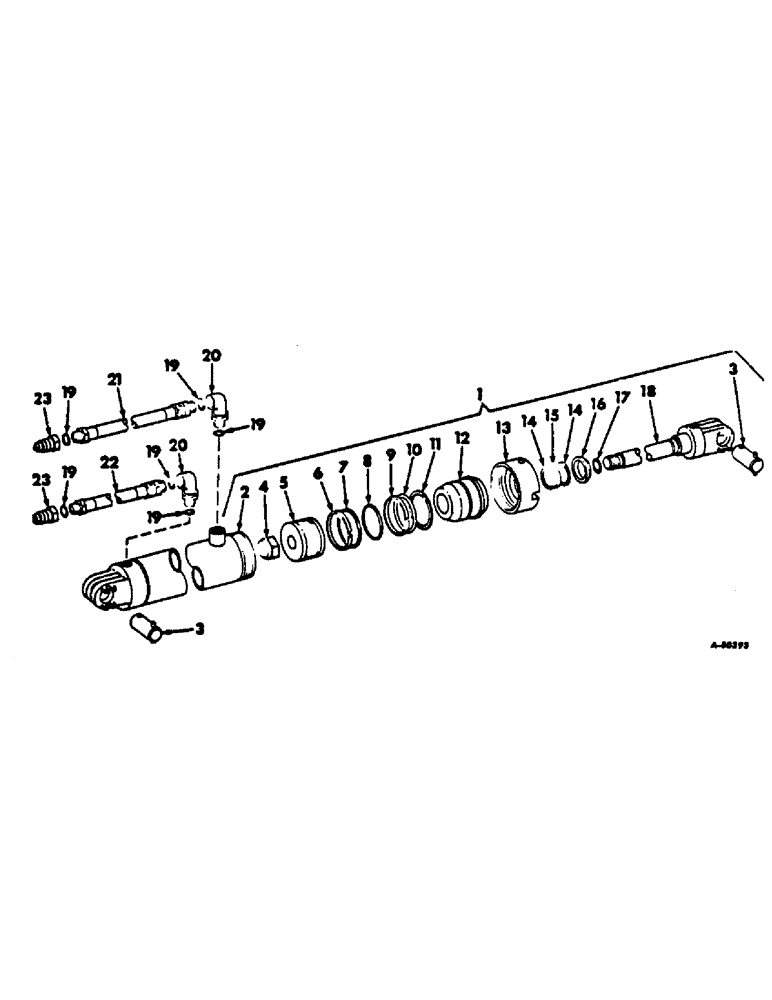 Схема запчастей Case IH 700 - (AK-39) - HYDRAULIC CYLINDER AND CONNECTIONS, FOR TRACTORS W/HIGH PRESSURE HYDRAULIC SYSTEMS 