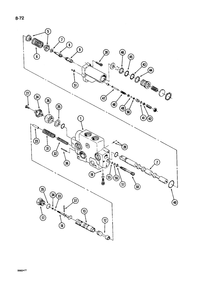 Схема запчастей Case IH 9260 - (8-072) - HYDRAULIC REMOTE VALVE SECTION, FIRST, SECOND, THIRD AND FOURTH WITH FLOAT (08) - HYDRAULICS