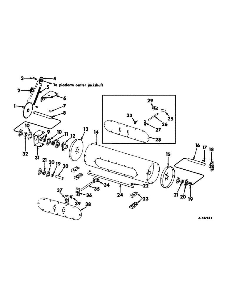 Схема запчастей Case IH 403 - (034) - LOWER FEED BEATER (60) - PRODUCT FEEDING