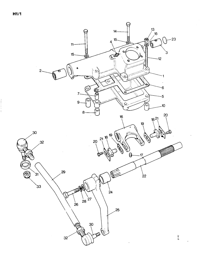 Схема запчастей Case IH 1190 - (H-01) - STEERING BOX, TRACTORS WITH MANUAL STEERING (13) - STEERING SYSTEM