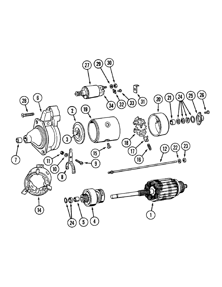 Схема запчастей Case IH 1390 - (S-14) - K954700 STARTER (BOSCH A001812178) (06) - ELECTRICAL SYSTEMS