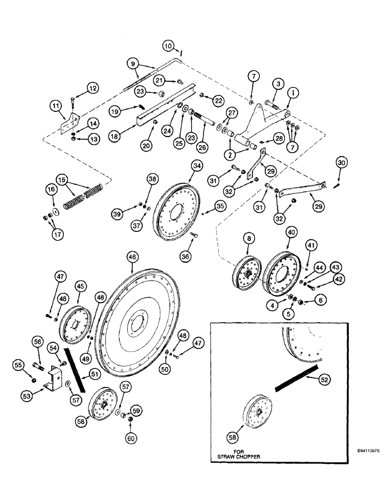 Схема запчастей Case IH 2144 - (9A-04) - BELT DRIVE, RIGHT HAND SIDE (13) - FEEDER