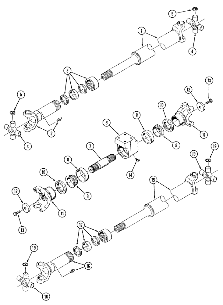 Схема запчастей Case IH STX440 - (06-35) - POWER TAKEOFF DRIVE SHAFT ASSEMBLIES (06) - POWER TRAIN