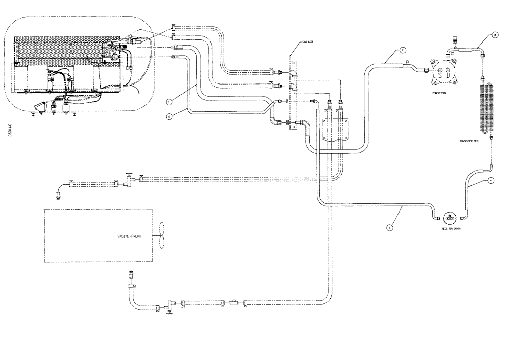 Схема запчастей Case IH SPX3200B - (012) - A/C HOSE KIT (50) - CAB CLIMATE CONTROL