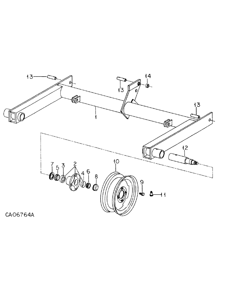 Схема запчастей Case IH 468 - (A-14) - WHEEL, AXLE AND HUB, UNIT A W/SERIAL NO. 1998 AND ABOVE 