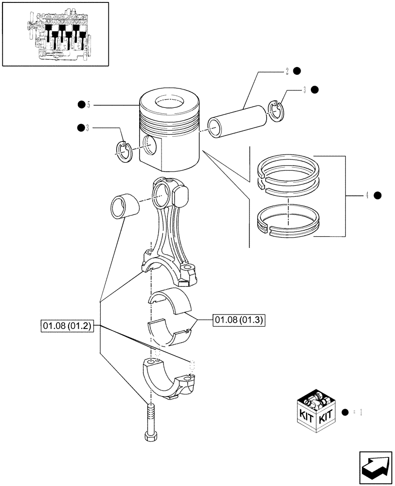 Схема запчастей Case IH WDX1902 - (01.08[01.1]) - PISTON - ENGINE (01) - ENGINE