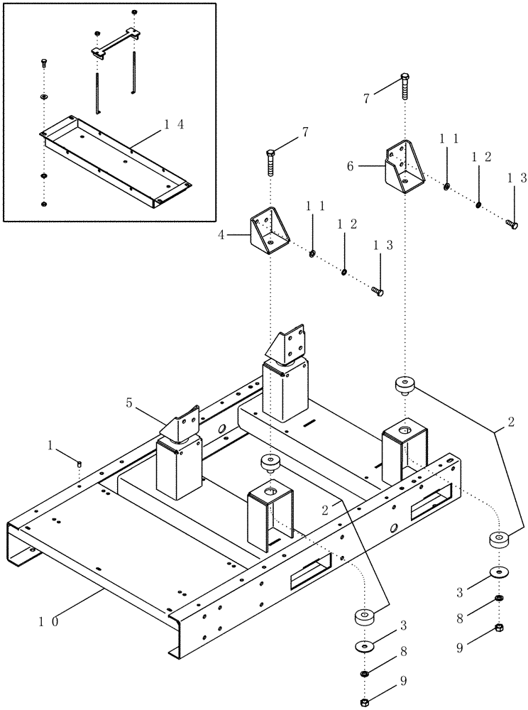 Схема запчастей Case IH PX110 - (09-03) - ENGINE MOUNT (09) - CHASSIS/ATTACHMENTS