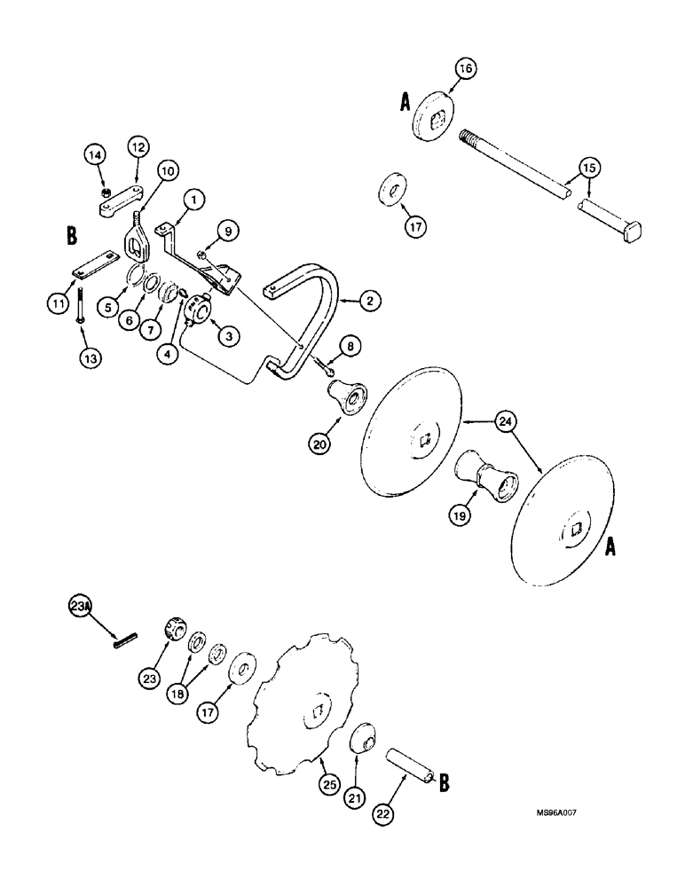 Схема запчастей Case IH 3900 - (9-22) - CUSHION DISK GANG, TRUNNION MOUNTED BEARING, P.I.N. JAG0183120 AND AFTER (09) - CHASSIS/ATTACHMENTS