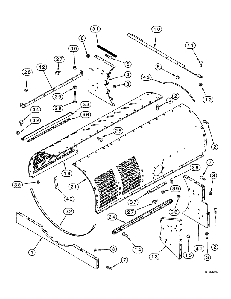 Схема запчастей Case IH 2188 - (9B-20) - CAGE, FRONT (14) - ROTOR, CONCANVES & SIEVE