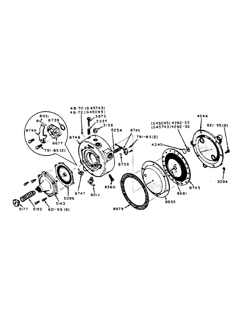 Схема запчастей Case IH 400B-SERIES - (039) - SPARK IGNITION ENGINES, G45095 AND G45743 REGULATORS, L.P. GAS, 300B AND 400B SERIES (02) - ENGINE