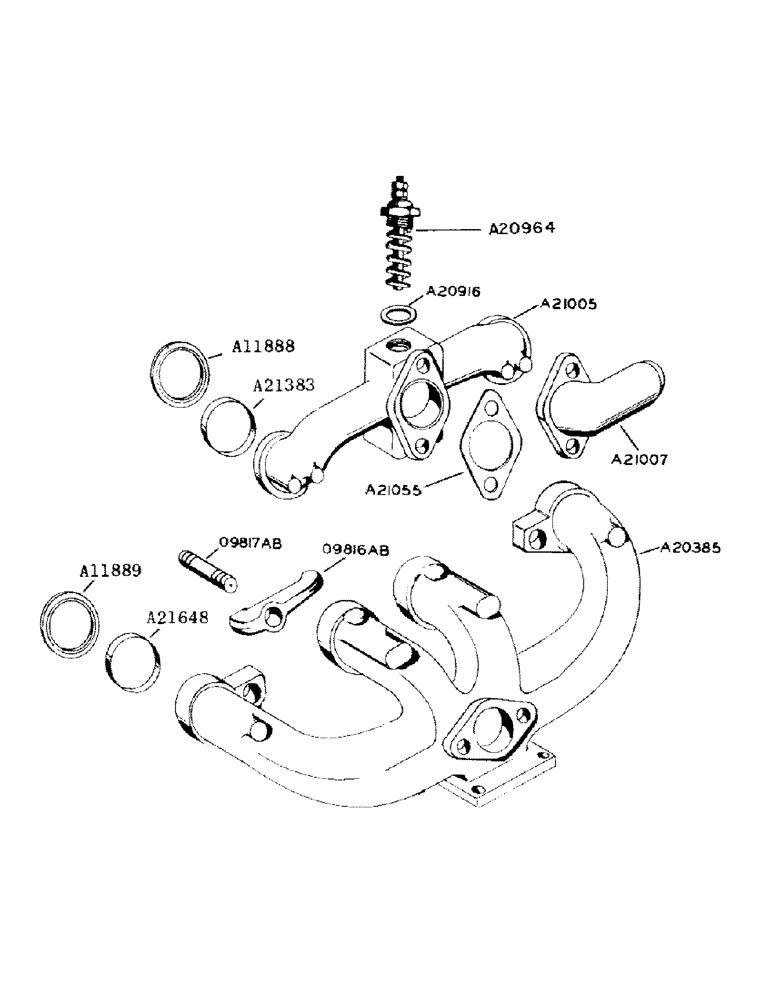 Схема запчастей Case IH 800 - (225) - INTAKE AND EXHAUST MANIFOLD (10) - ENGINE