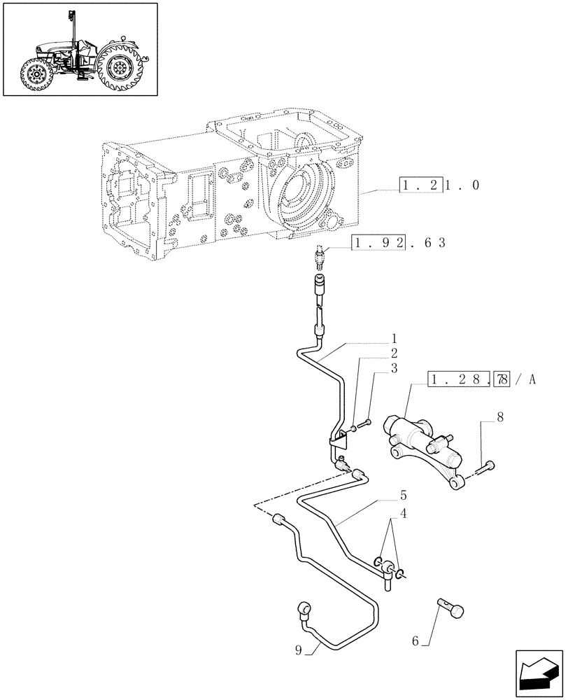 Схема запчастей Case IH JX1060C - (1.28.8[01A]) - GEAR LUBRICATION SYSTEM - D5723 (03) - TRANSMISSION