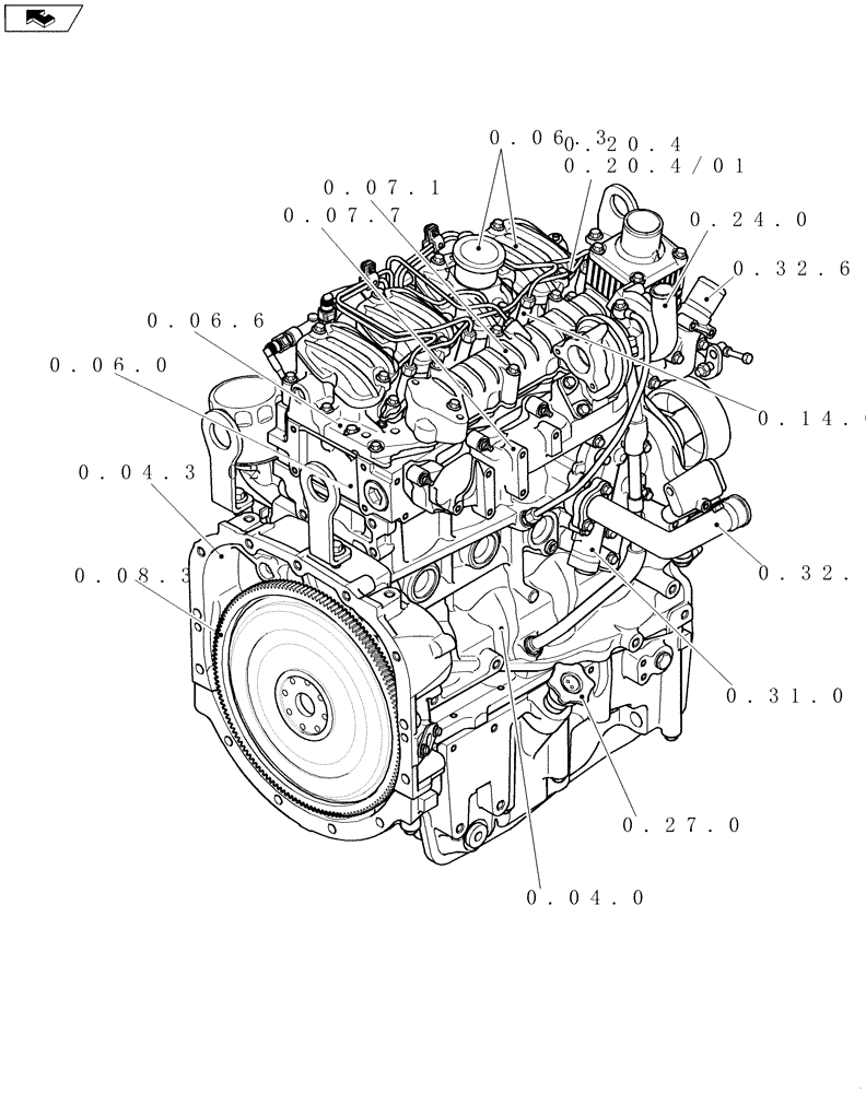 Схема запчастей Case IH FARMALL 85N - (SEC. 01[02]) - ENGINE (00) - GENERAL