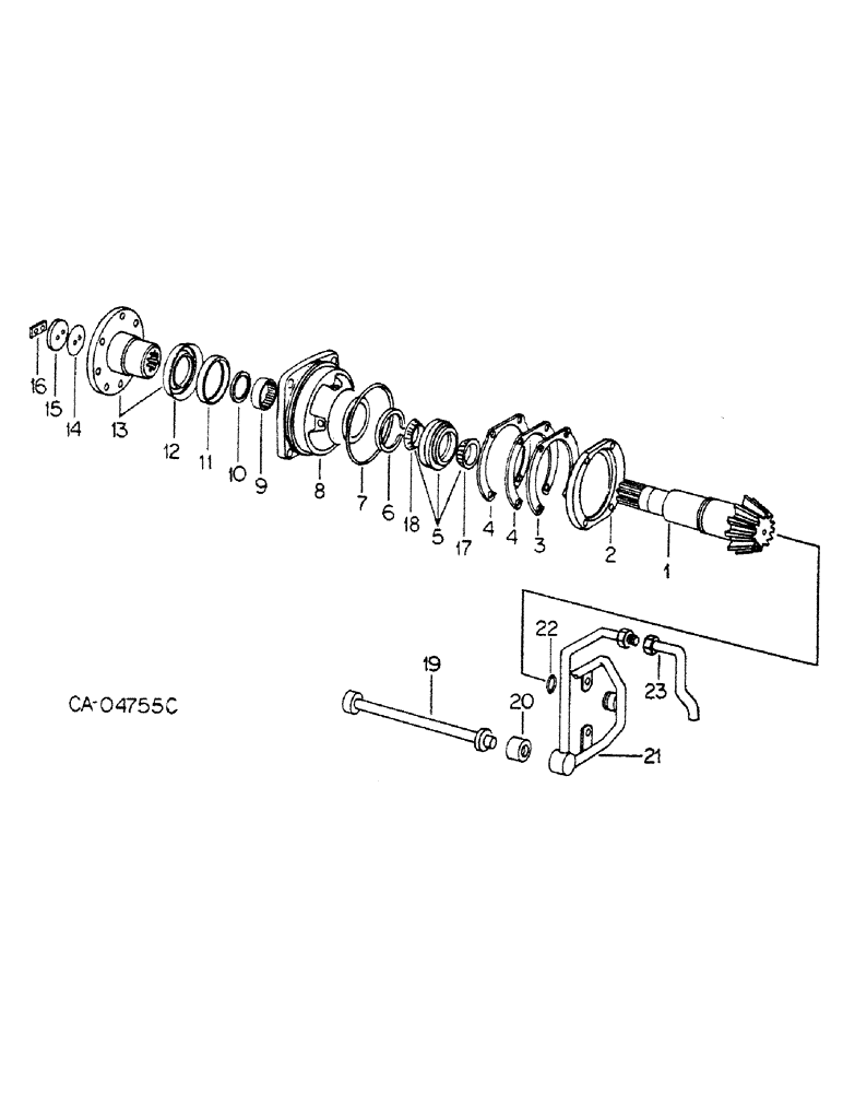 Схема запчастей Case IH 4386 - (07-29) - DRIVE TRAIN, PINION BEARING FRONT, 4386 TRACTORS (04) - Drive Train