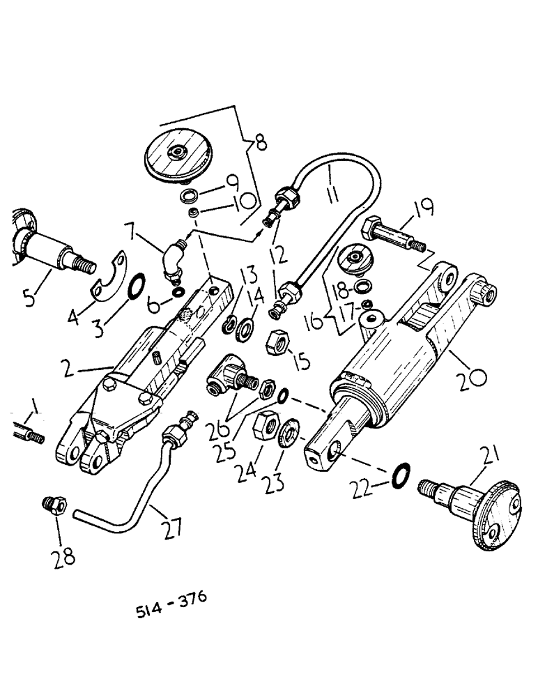 Схема запчастей Case IH HYDRO 84 - (07-015) - MOTOR AND PUMP SERVO CYL WITH CONNECTIONS (04) - Drive Train