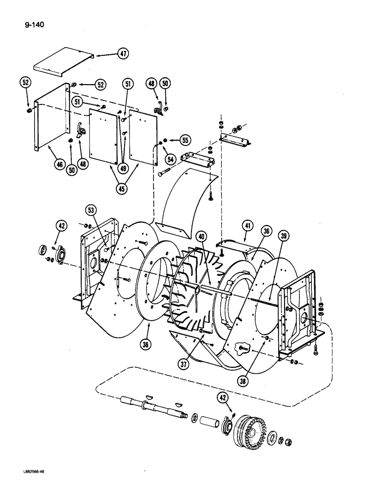 Схема запчастей Case IH 1822 - (9-140) - FAN, 1822 COTTON PICKER (15) - HANDLING SYSTEM