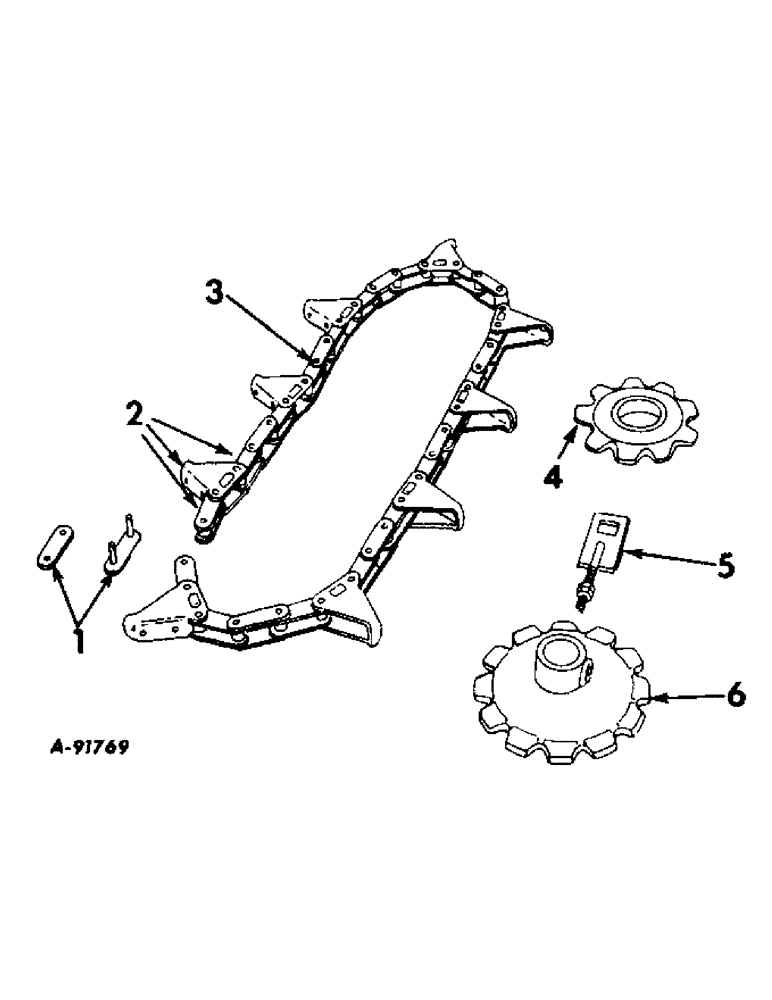 Схема запчастей Case IH 50 - (A-112) - NARROW-ROW ROW-CROP UNIT - LOWER GATHERING CHAIN (58) - ATTACHMENTS/HEADERS