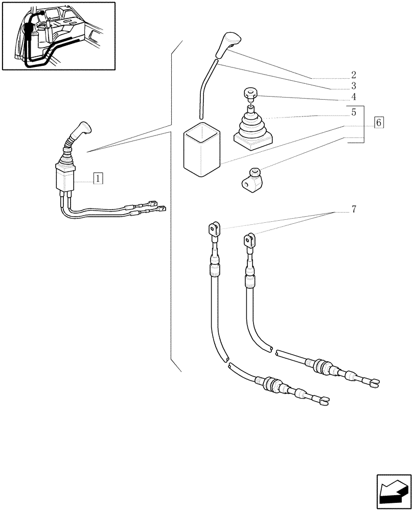 Схема запчастей Case IH JX1075C - (1.92.82/12[01]) - (VAR.722) CONTROL VALVE JOYSTICK - C5462 (10) - OPERATORS PLATFORM/CAB