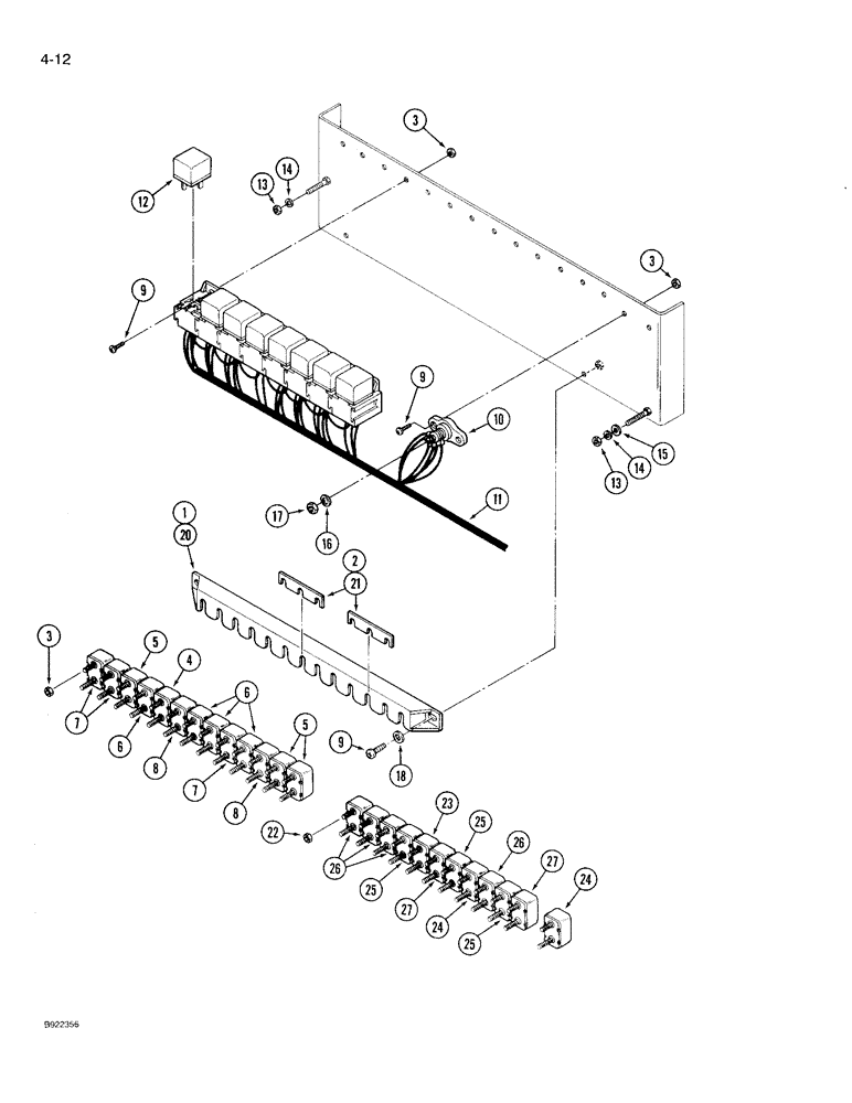 Схема запчастей Case IH 9210 - (4-012) - OVERHEAD CIRCUIT BREAKERS (04) - ELECTRICAL SYSTEMS