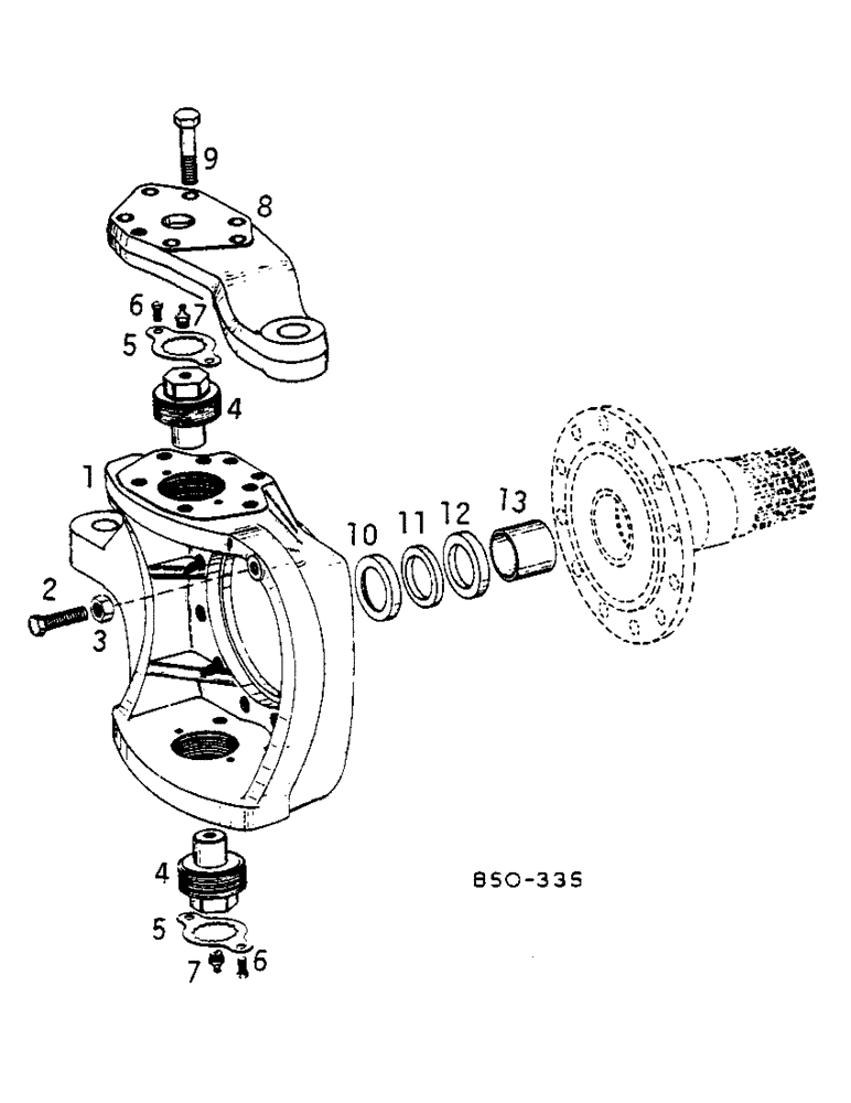 Схема запчастей Case IH 585 - (07-132) - STEERING KNUCKLE ASSY, 4-WHEEL DRIVE, Z F 4-WHEEL DRIVE (04) - Drive Train