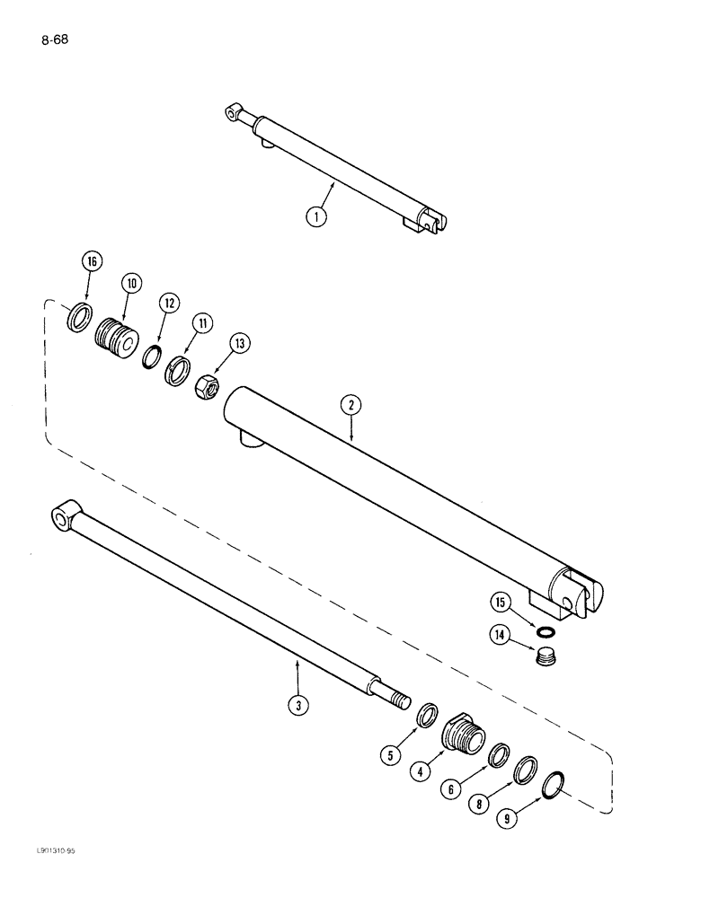 Схема запчастей Case IH 1844 - (8-68) - BASKET COMPACTOR CYLINDER (07) - HYDRAULICS