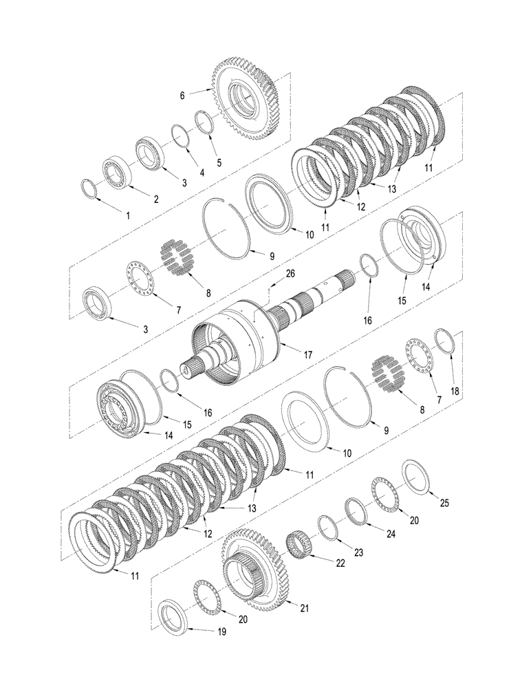 Схема запчастей Case IH STX275 - (06-33) - POWER SHIFT TRANSMISSION - INPUT SHAFT ASSEMBLY (06) - POWER TRAIN