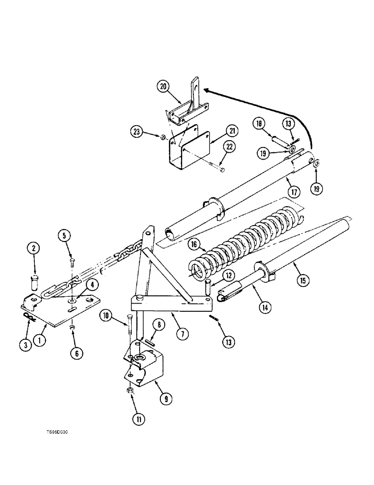 Схема запчастей Case IH 725 - (9-16) - SIDE DRAFT CONTROL ATTACHMENT, 721, 725, AND 730 WINDROWERS ONLY (09) - CHASSIS