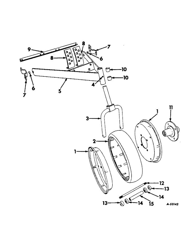 Схема запчастей Case IH 210 - (D-05) - GAUGE WHEEL ATTACHMENT (58-62) 