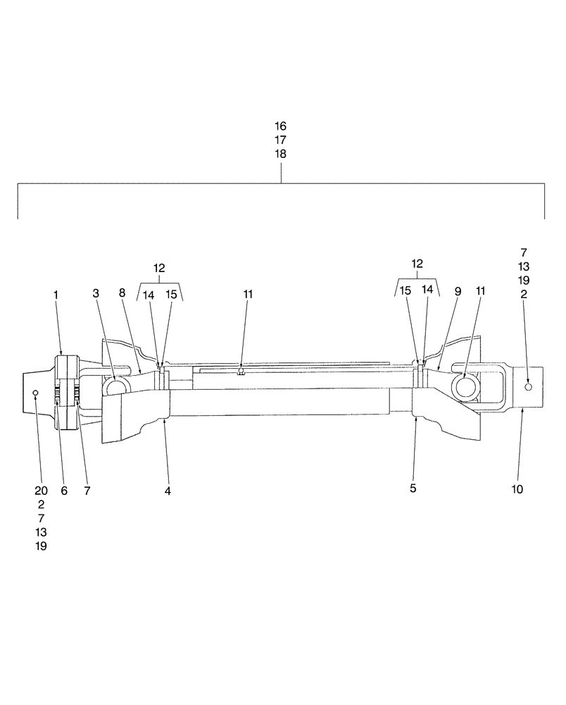 Схема запчастей Case IH 716B - (012) - FRONT PTO ASSEMBLY, 60" 