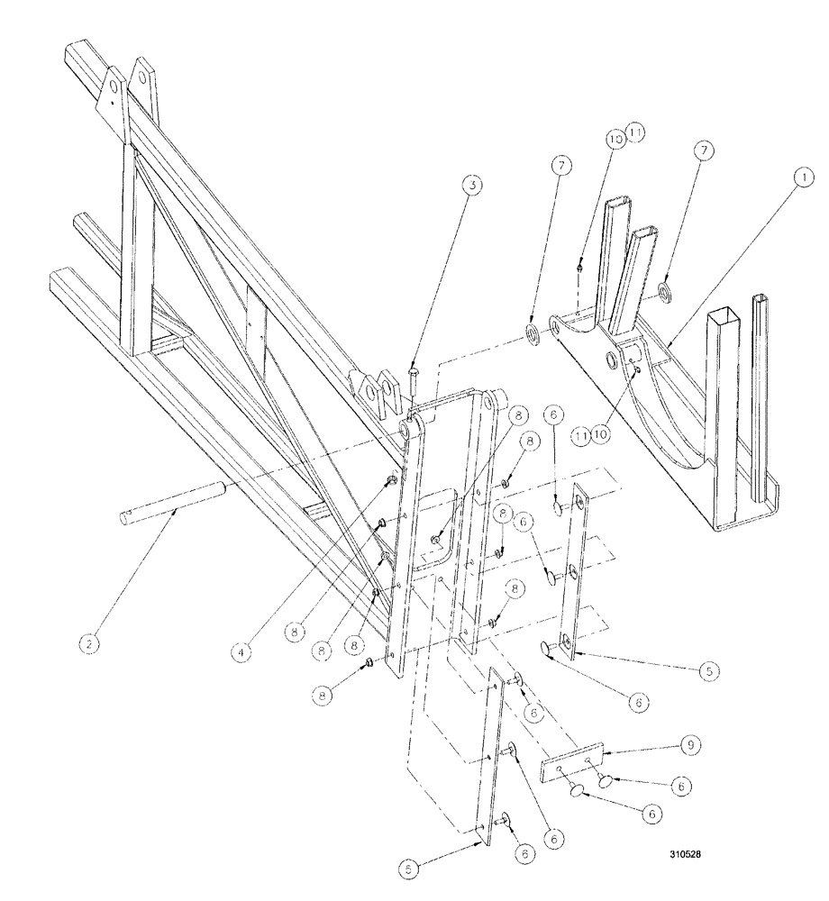 Схема запчастей Case IH SPX3200 - (08-018) - OUTER BOOM ASSEMBLY, RH - 90 (78) - SPRAYING