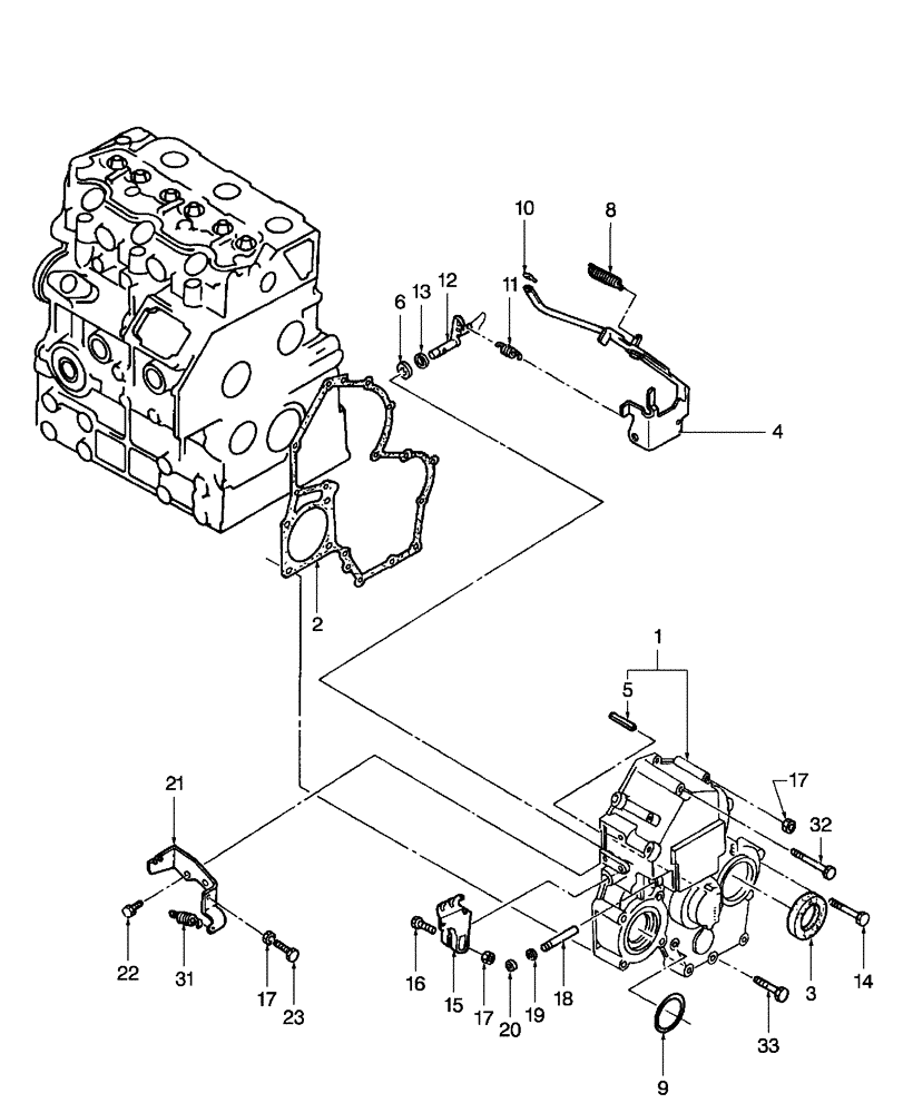 Схема запчастей Case IH DX40 - (01.07) - TIMING GEAR CASE (01) - ENGINE