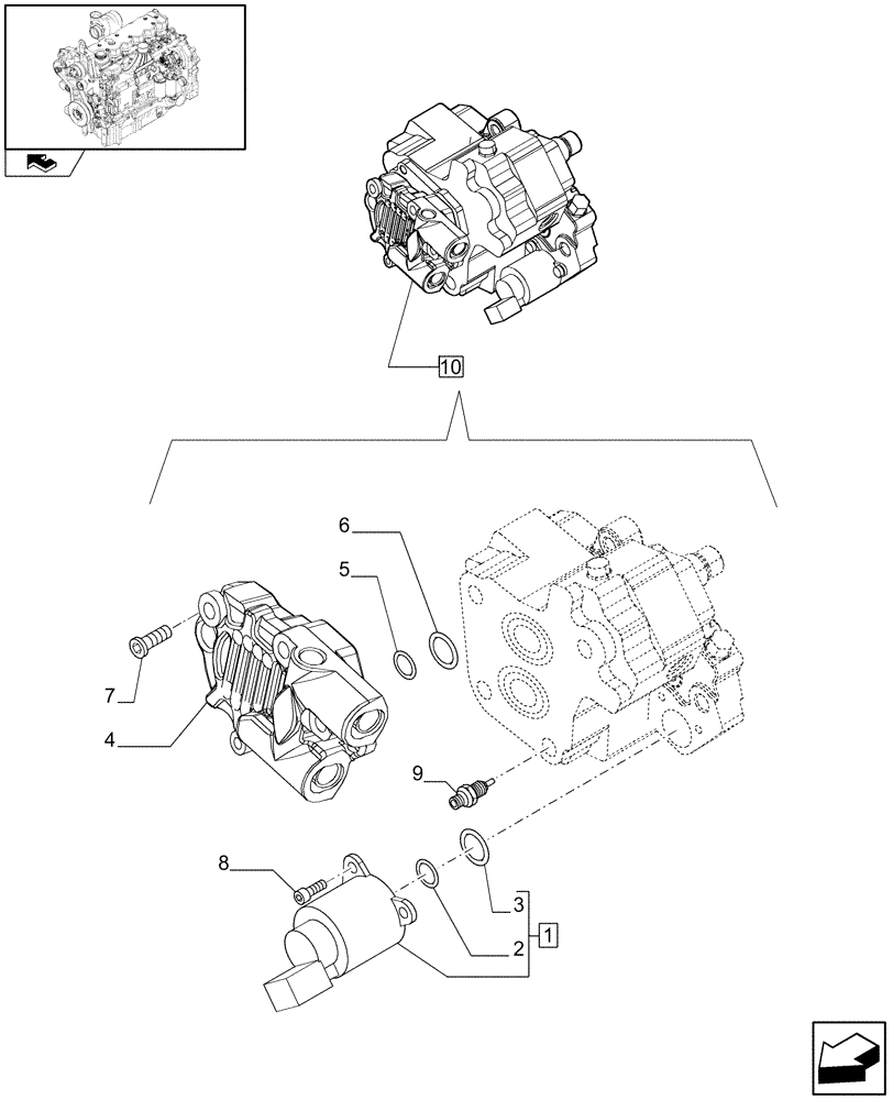 Схема запчастей Case IH PUMA 180 - (0.14.0/ A) - INJECTION PUMP - COMPONENTS (01) - ENGINE