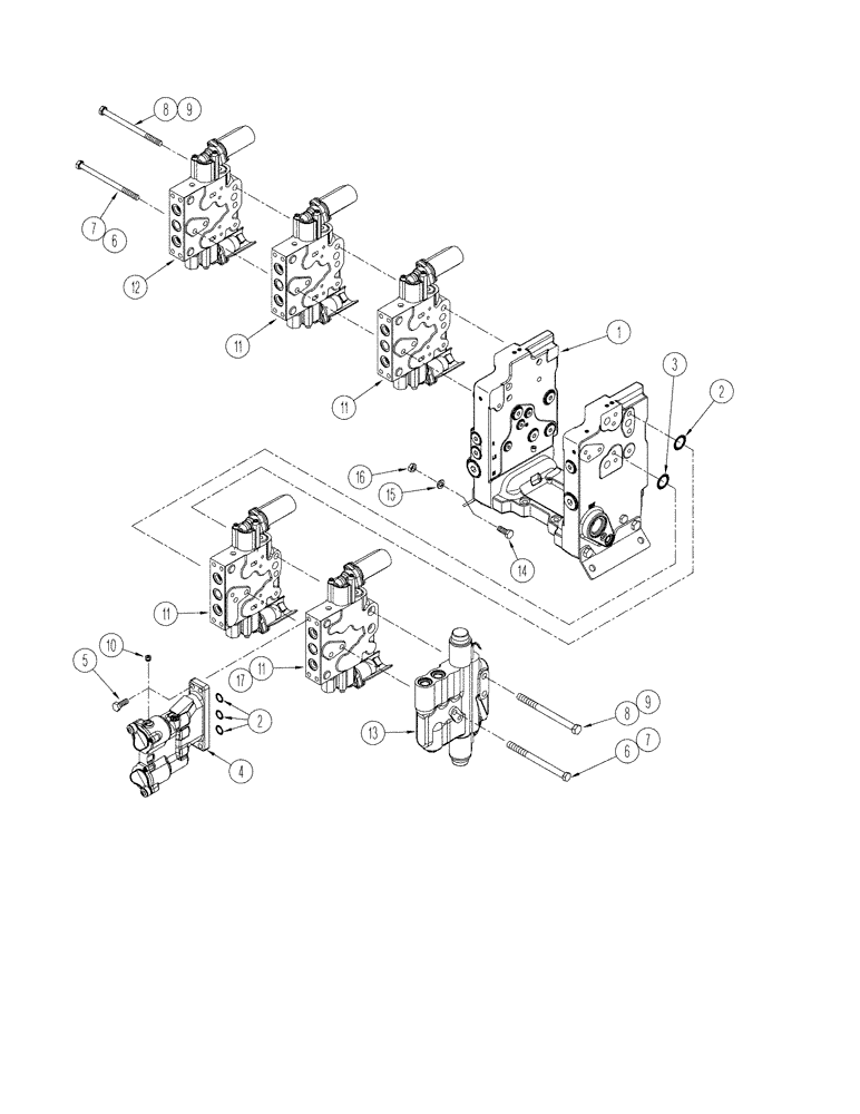 Схема запчастей Case IH STX325 - (08-27) - REMOTE VALVE ASSEMBLY - ELECTRONIC REMOTE (08) - HYDRAULICS