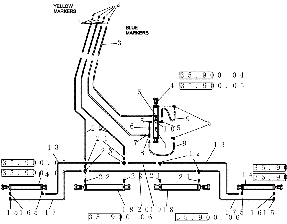 Схема запчастей Case IH 600 - (35.900.02) - 5 SECTION HYDRAULICS (47 AND 50 MODELS) (35) - HYDRAULIC SYSTEMS