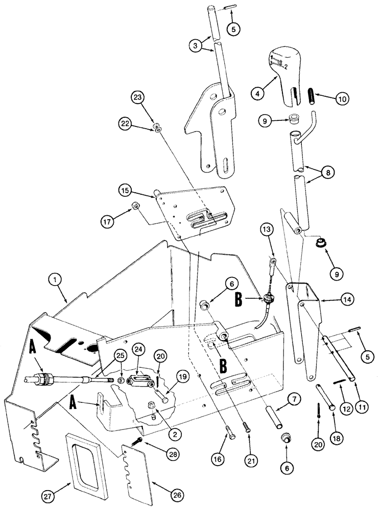 Схема запчастей Case IH CPX420 - (06-16) - TRANSMISSION UPPER SHIFT CONTROLS - BSN Y6T011001 (03) - POWER TRAIN