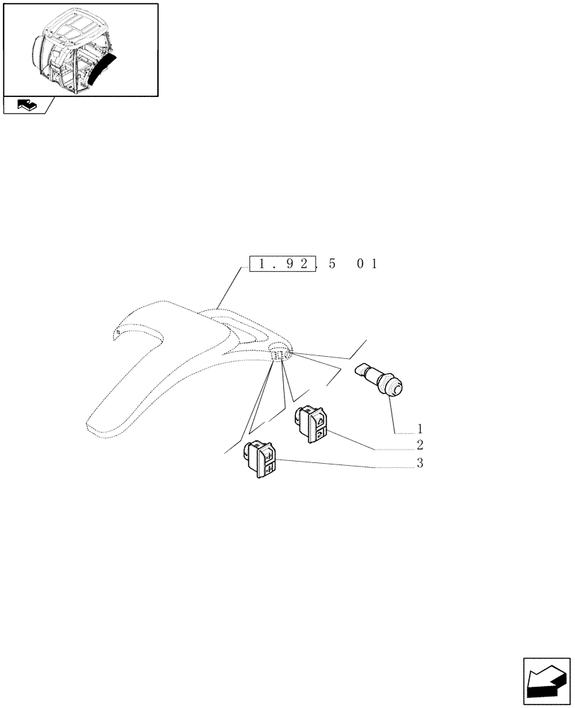 Схема запчастей Case IH MAXXUM 110 - (1.75.1[11]) - HITCH CONTROL AND PTO SWITCH MOUNTED ON REAR FENDER (06) - ELECTRICAL SYSTEMS