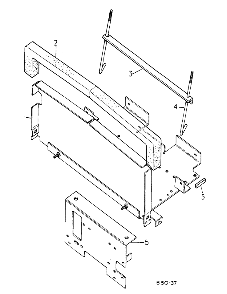 Схема запчастей Case IH 585 - (08-050) - BATTERY TRAY (06) - ELECTRICAL