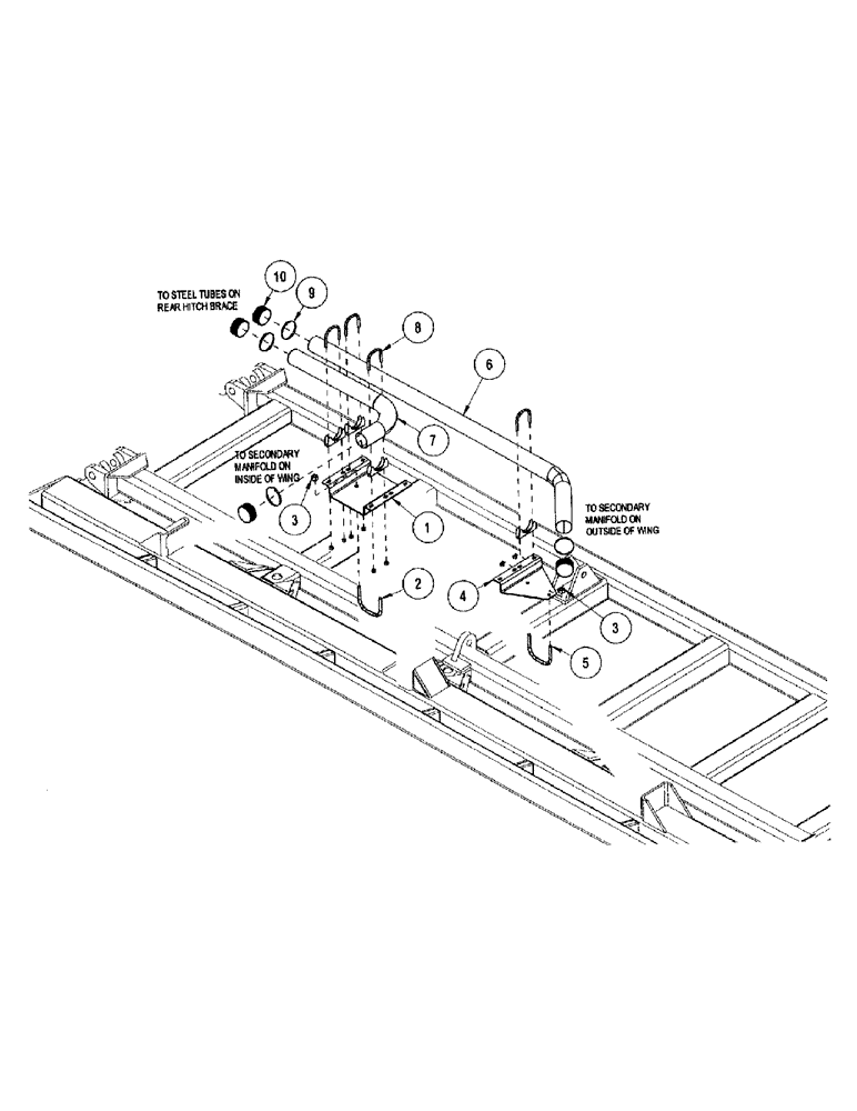 Схема запчастей Case IH CONCORD - (B54) - MANIFOLD PARTS WING FRAME, 40 FOOT 