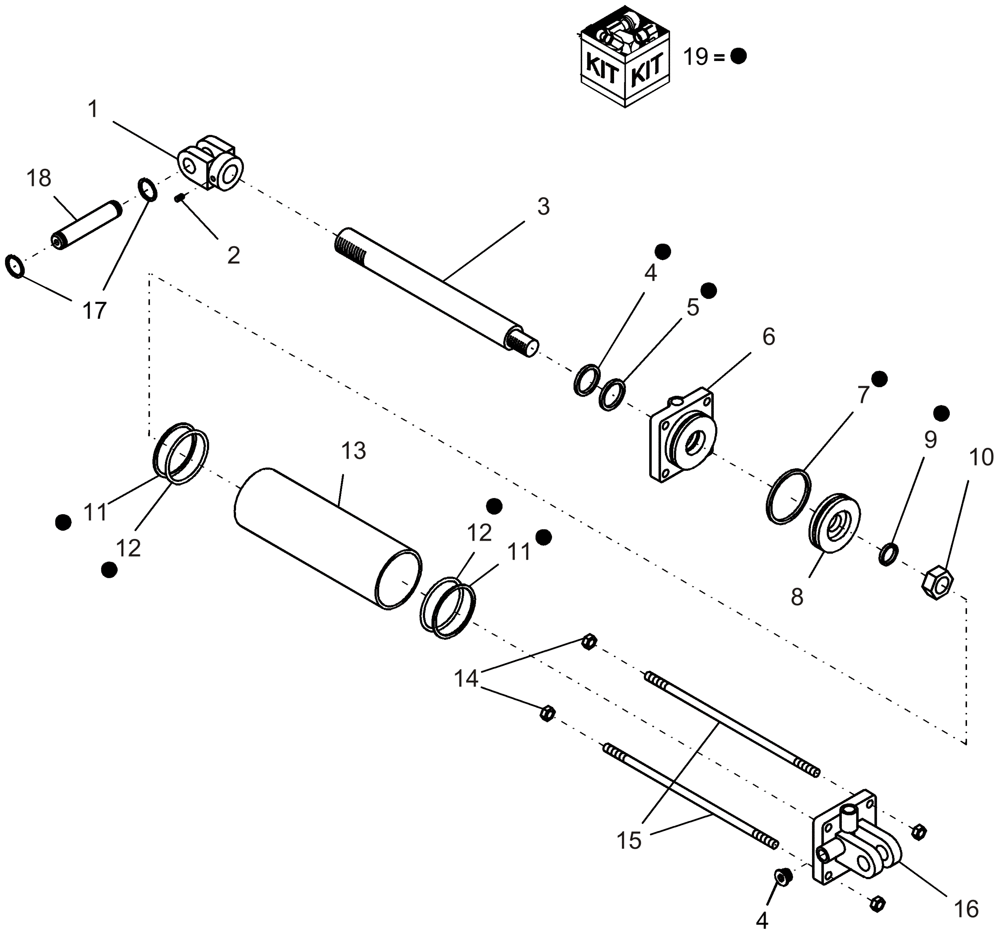 Схема запчастей Case IH 1220 - (35.116.07) - HYDRAULIC CYLINDER - 87660742, LIFT ASSIST, 12 AND 16 ROW MOUNTED STACKER (35) - HYDRAULIC SYSTEMS