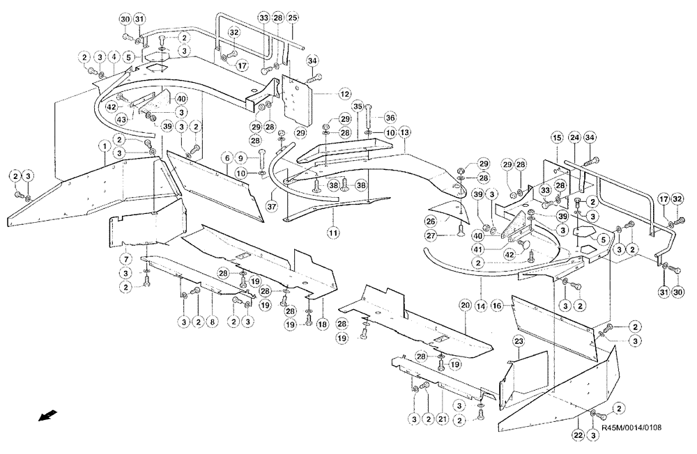 Схема запчастей Case IH RU450 - (0014) - GUARD (58) - ATTACHMENTS/HEADERS