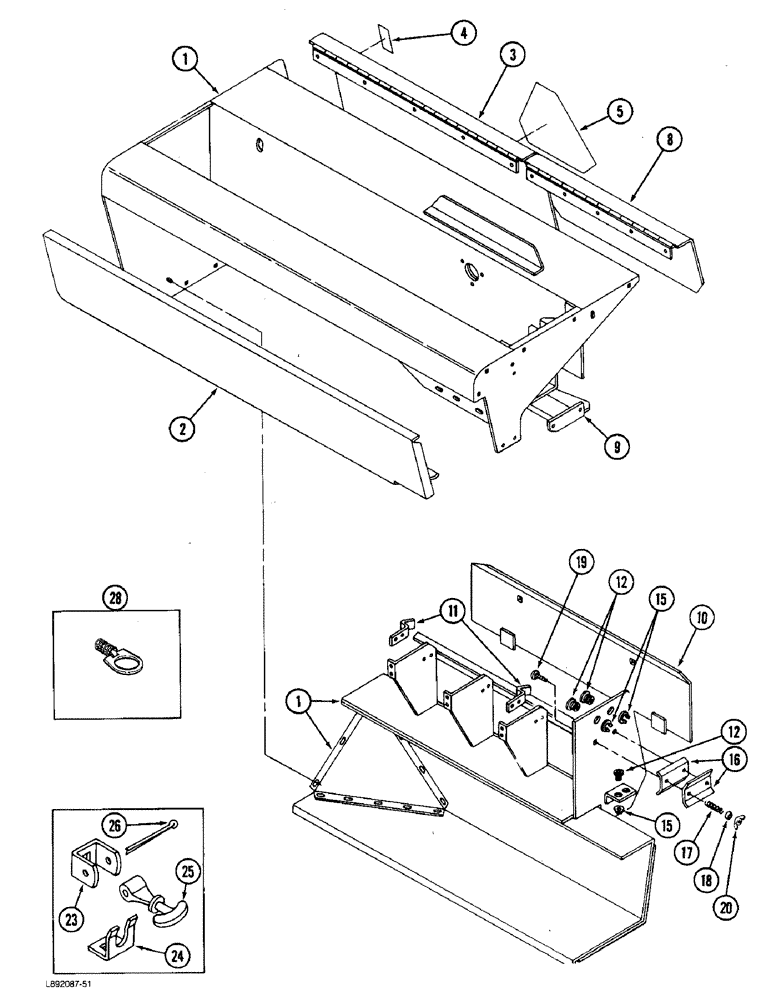 Схема запчастей Case IH 5420 - (9-20) - RIGHT HAND HOOD ASSEMBLY (09) - CHASSIS