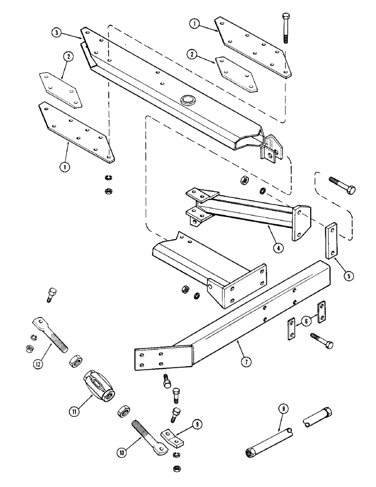 Схема запчастей Case IH 3300-SERIES - (07A) - HITCH TONGUE, TRAIL HITCH 